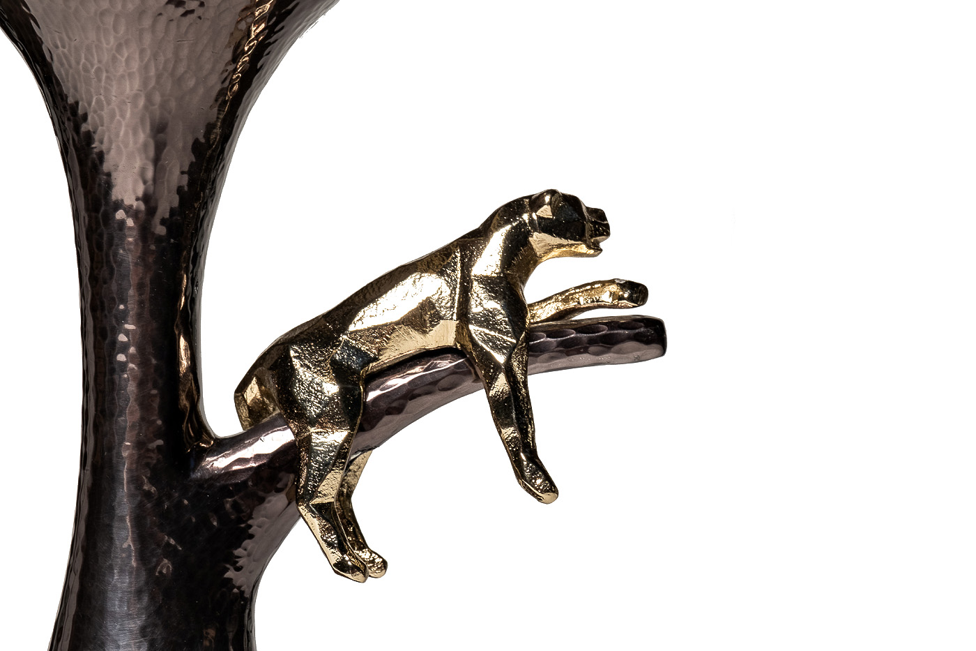 69-120162 Подсвечник декоративный «Ягуар» 34,5 см, металл/стекло_s2 2