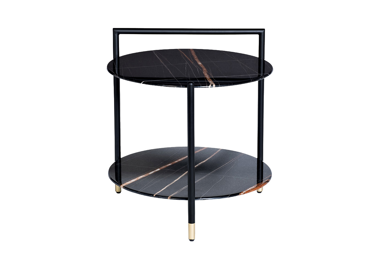 30B-871 BL Стол журнальный d55*60cм с полкой, черный_s2 1