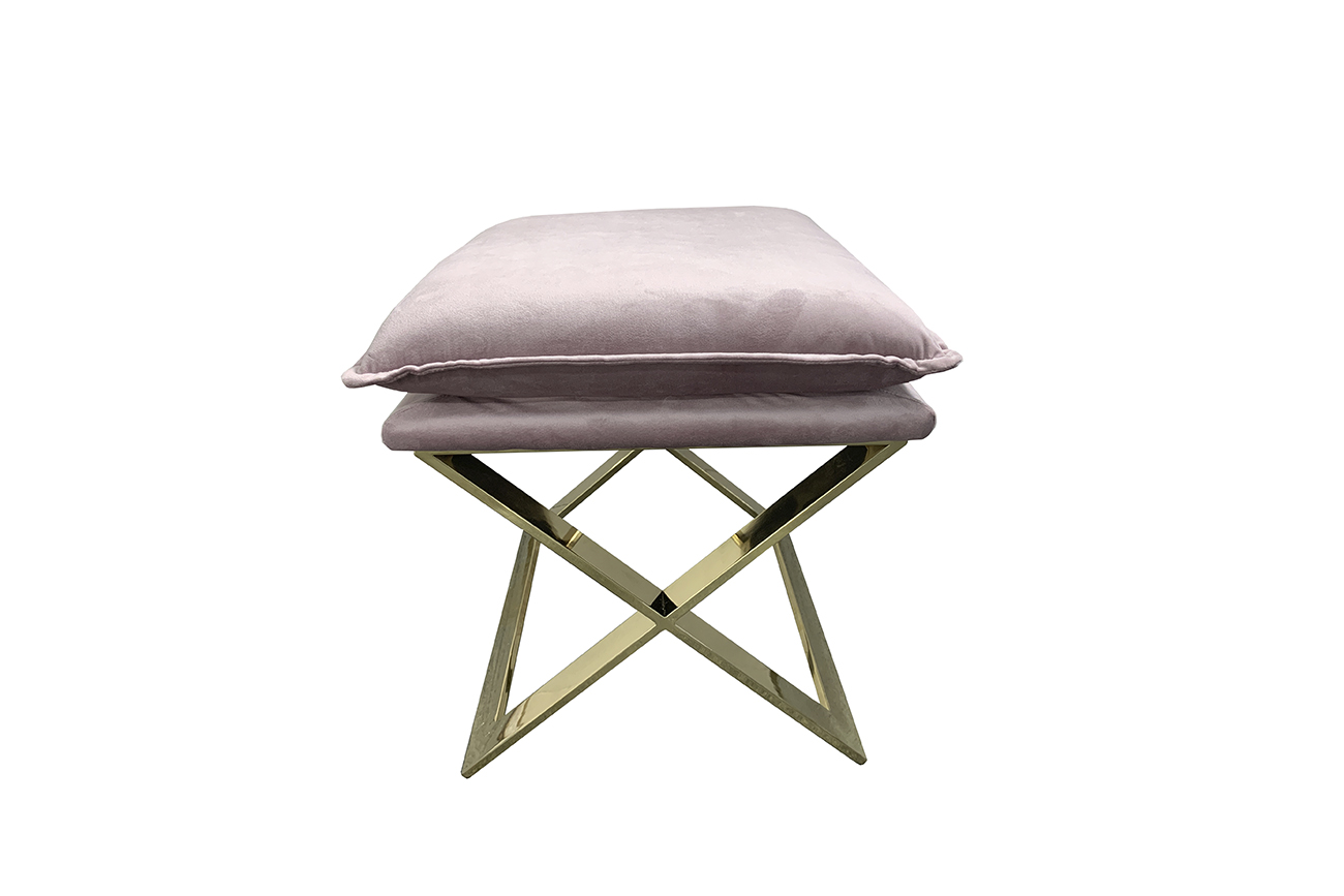 N-OT-188 PI GO Банкетка велюр розовый/золото 47*45*46см_s2 2