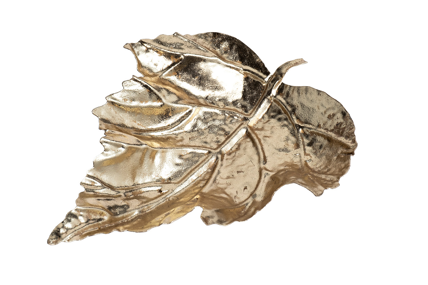 37SM-88030 Тарелка декоративная «Лист» цвет золото 21,6*17,8*5,1см_s2 1