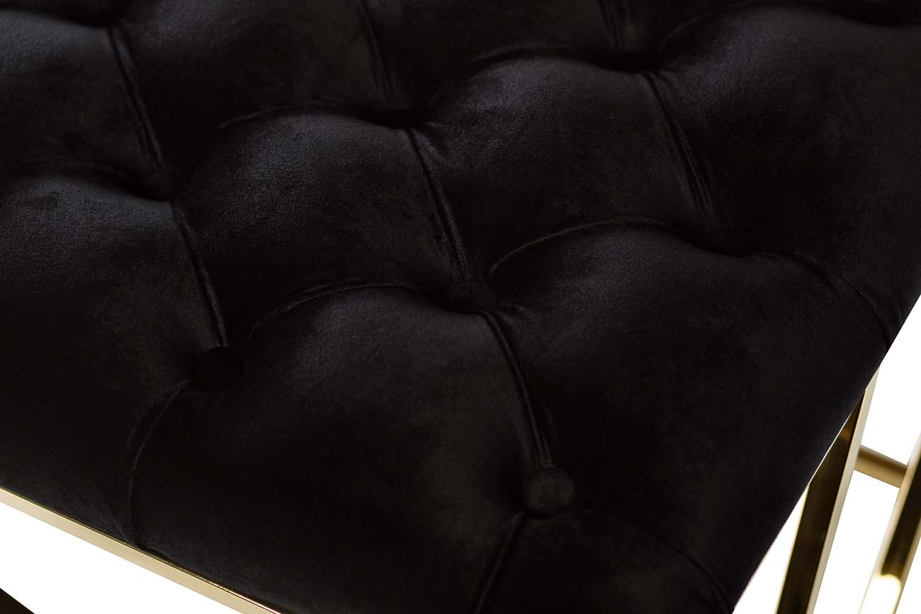 GY-BEN7835GOLD-BL Банкетка велюр черный/золото 110*42*46см_s2 3