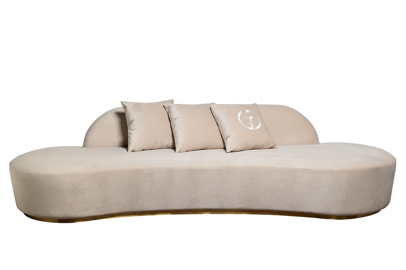 87YY-DIV2262 Диван Леа (Lea) трехместный, велюр кремовый 290*112*75см_s2 1