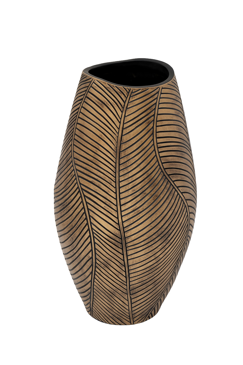 ZS2104-15 Кашпо коричневое с золотом d22*40см_s2 1