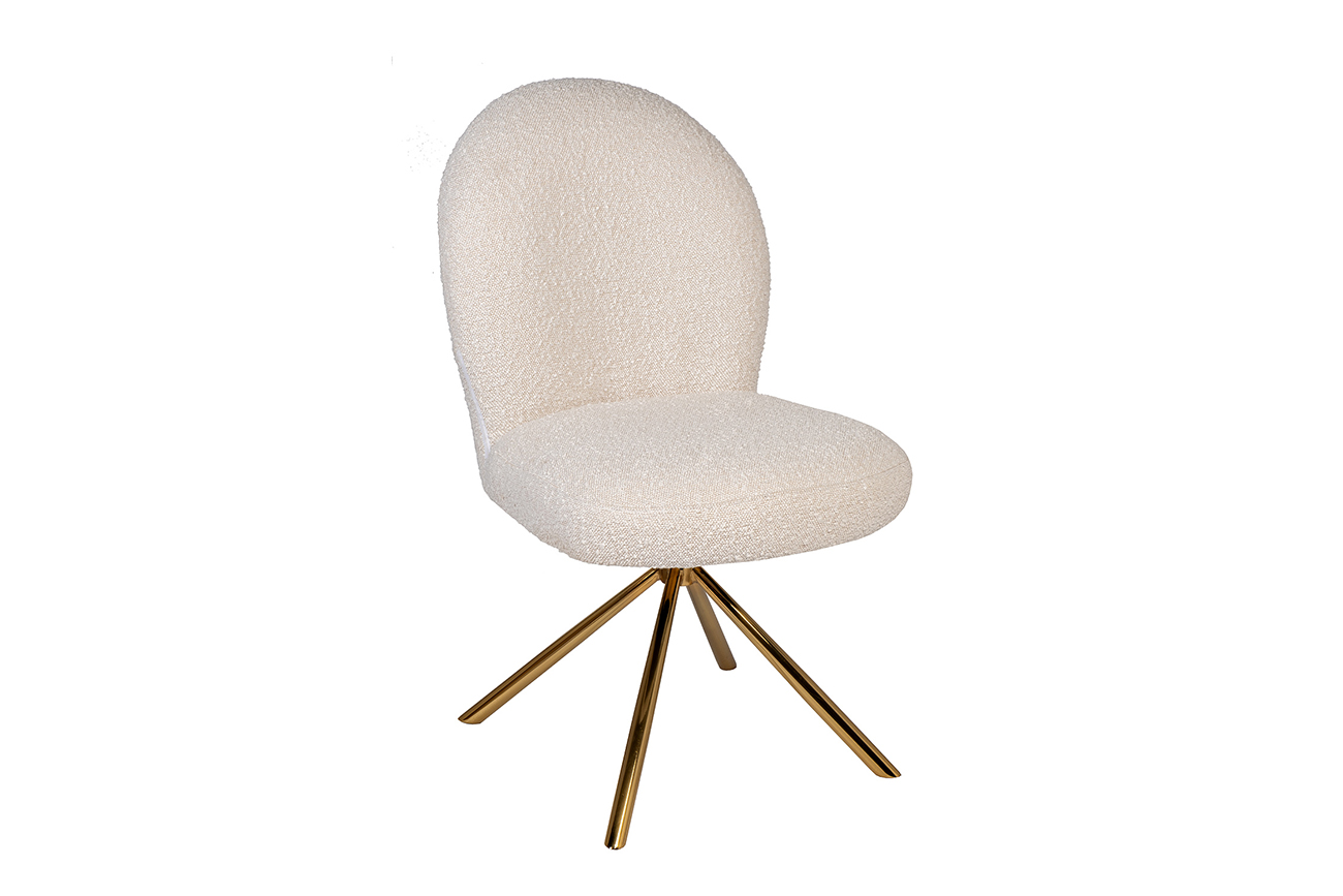 30C-12390 Стул обеденный поворотный букле белый 66*51*91см_s2 2