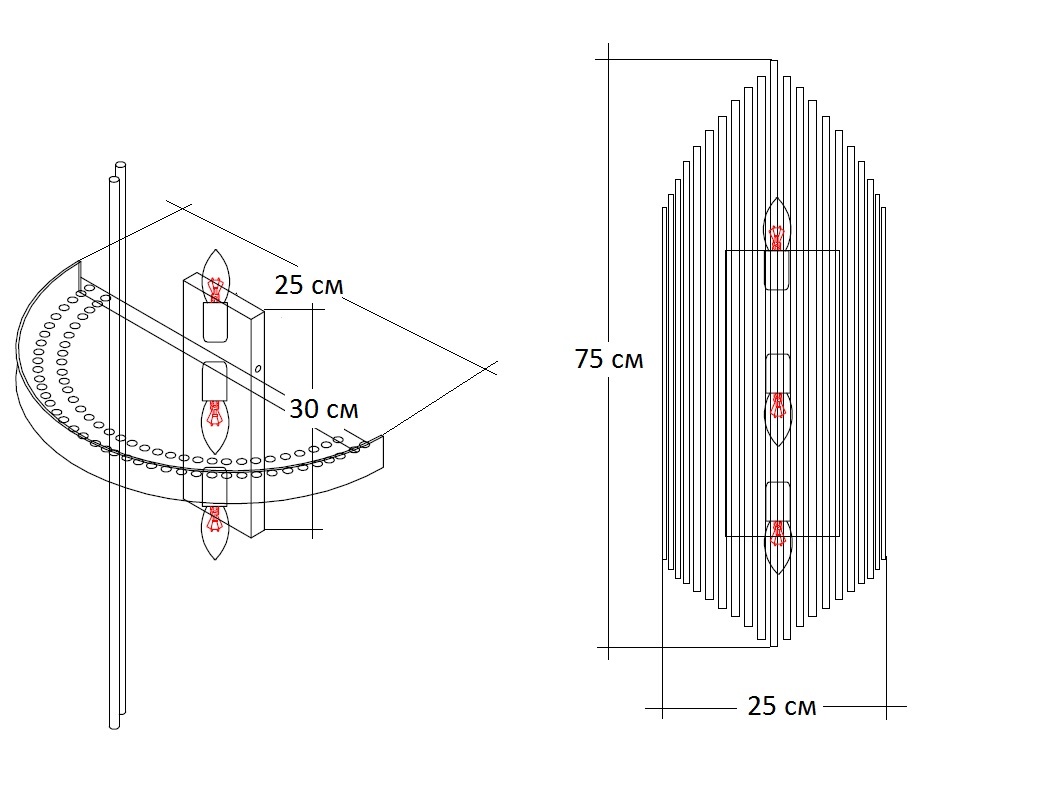 62GDW-901-750 Бра Клео (Cleo) 25*75см_s2 3