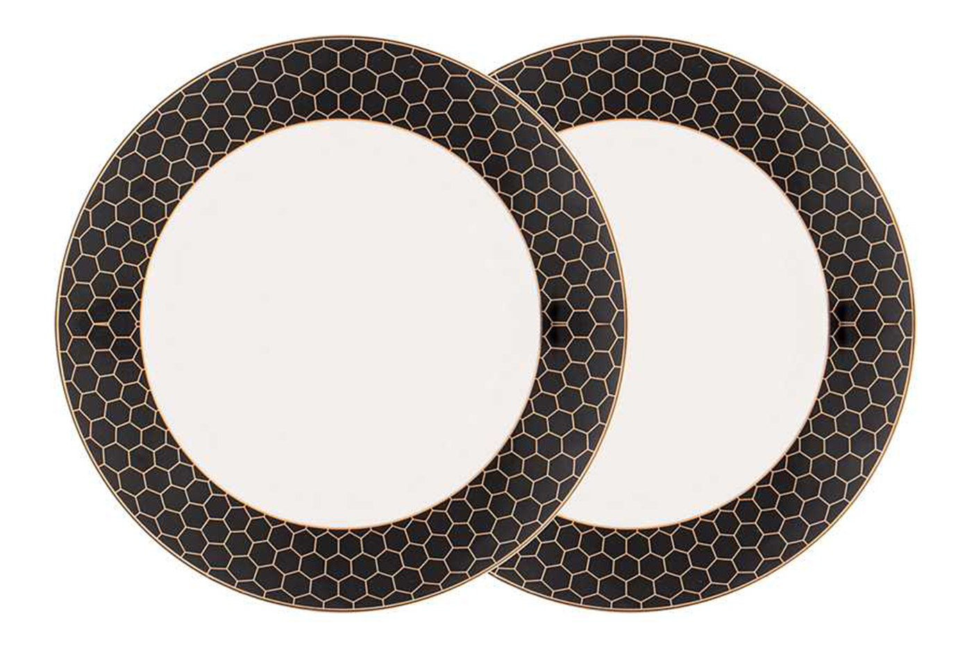 133-359 Набор тарелок обеденных «Harmony» чёрно-золотая деколь 2 шт, 27см_s2 1