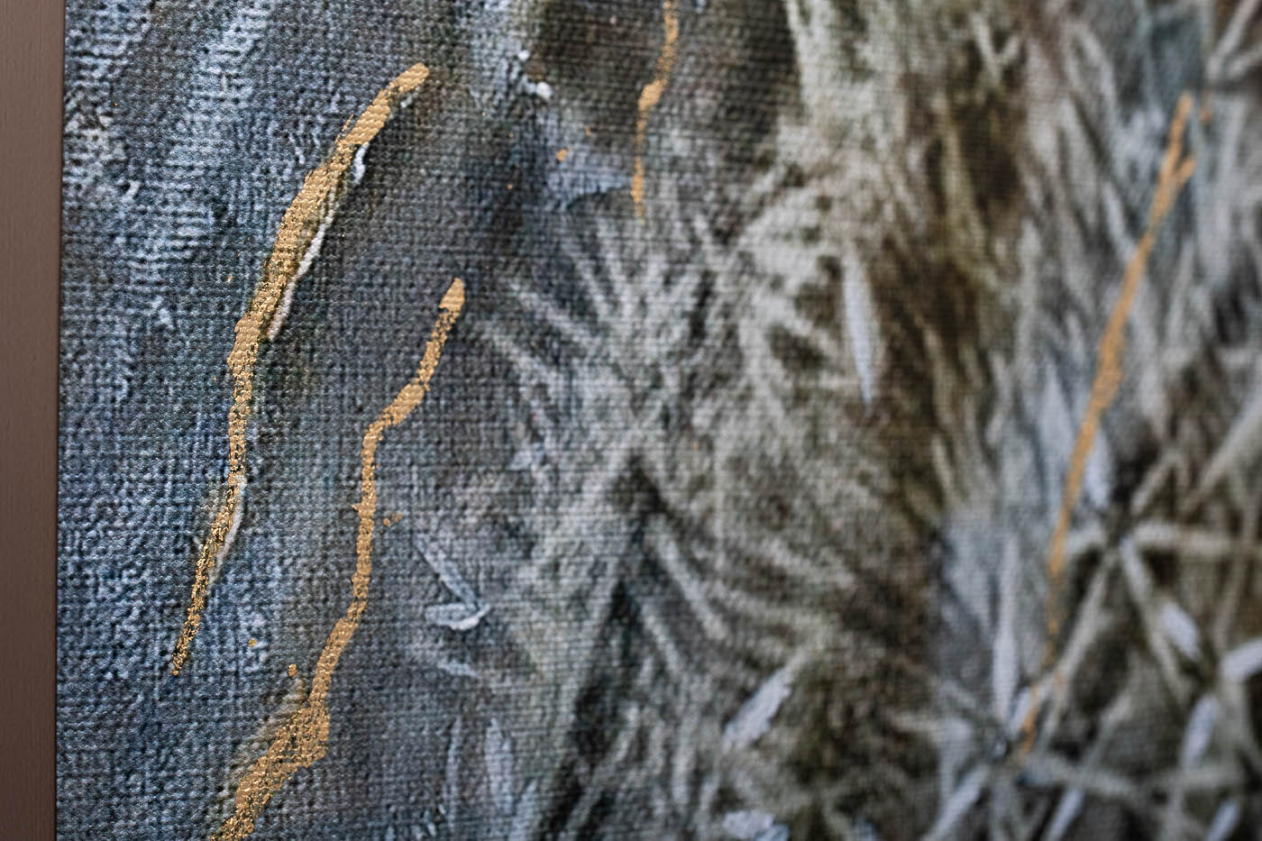 89VOR-AQUARELLE40 Холст «Нежность» 100*100 см,дерев.багет латунь, поталь_s2 3