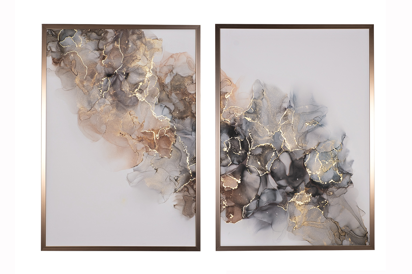 89VOR-MARBLE7/2 Постеры «Мрамор. Диптих-3» (2шт)*70*100см,багет латунь, с поталью_s2 1