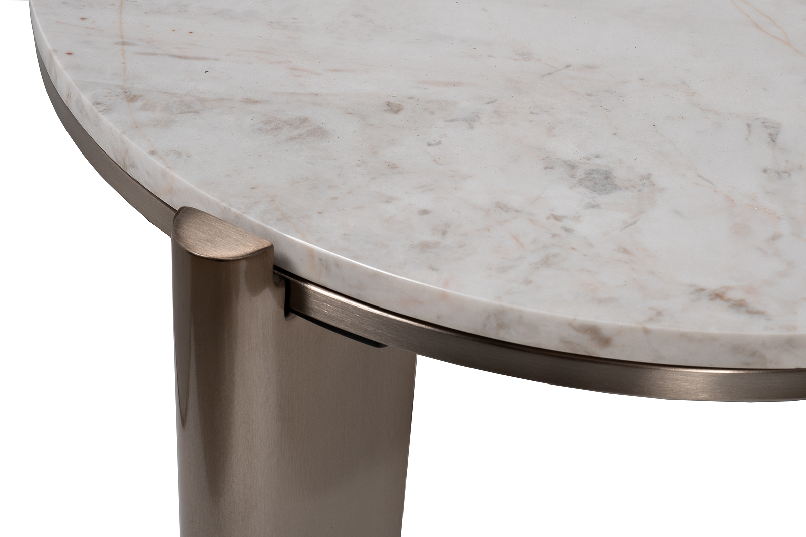 57EL-10083 Стол журнальный натур.белый мрамор Cass White d 57*50см_s2 2