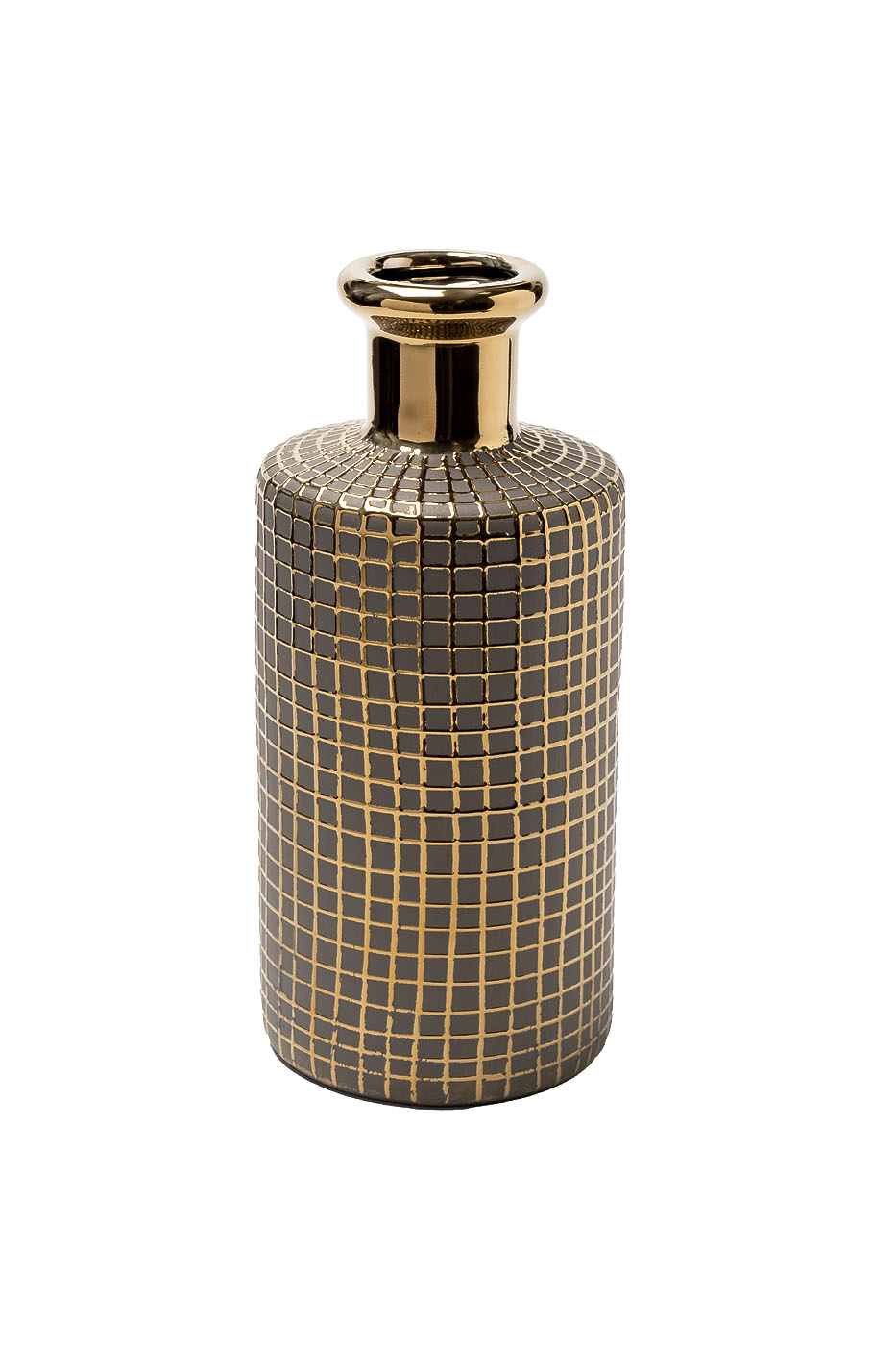 18H2632-S Ваза керамическая c золотым декором d11*25см_s2 1