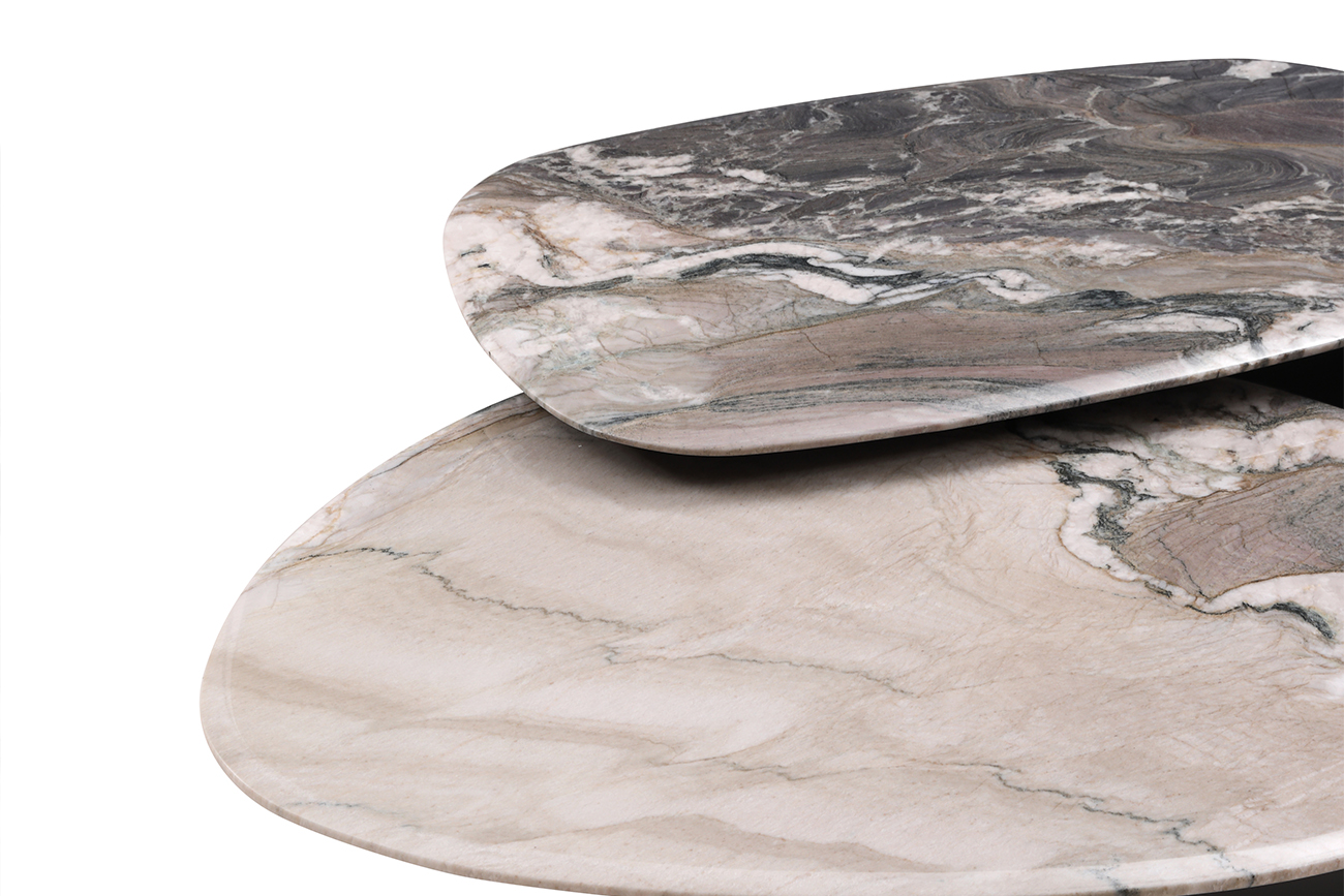 57EL-99100 Стол журнальный стекло+мрамор белый 156*107*35см_s2 3