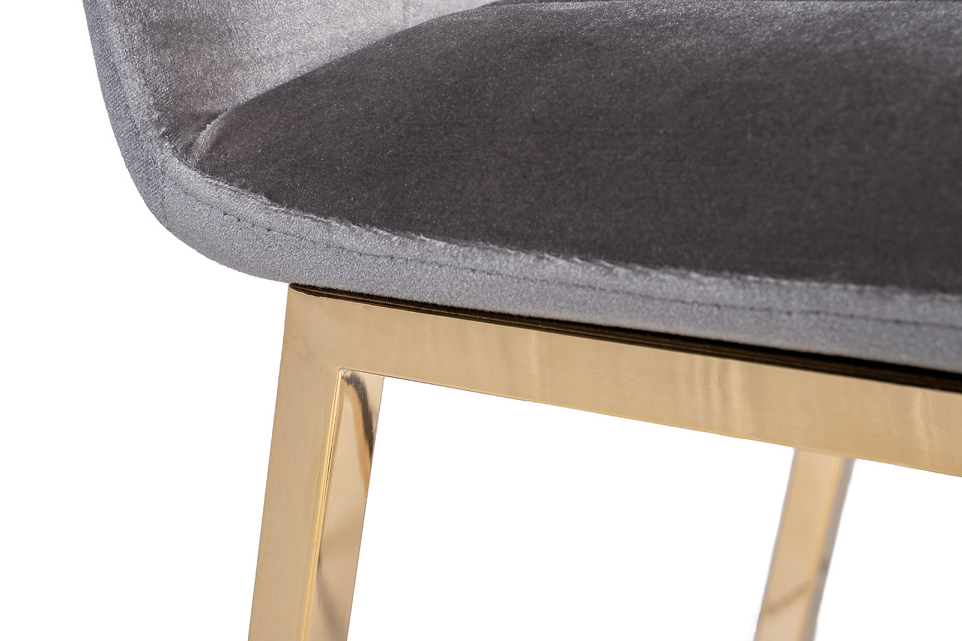 30C-DX-2091 GRE Стул барный велюр серый 42*53*88см_s2 5