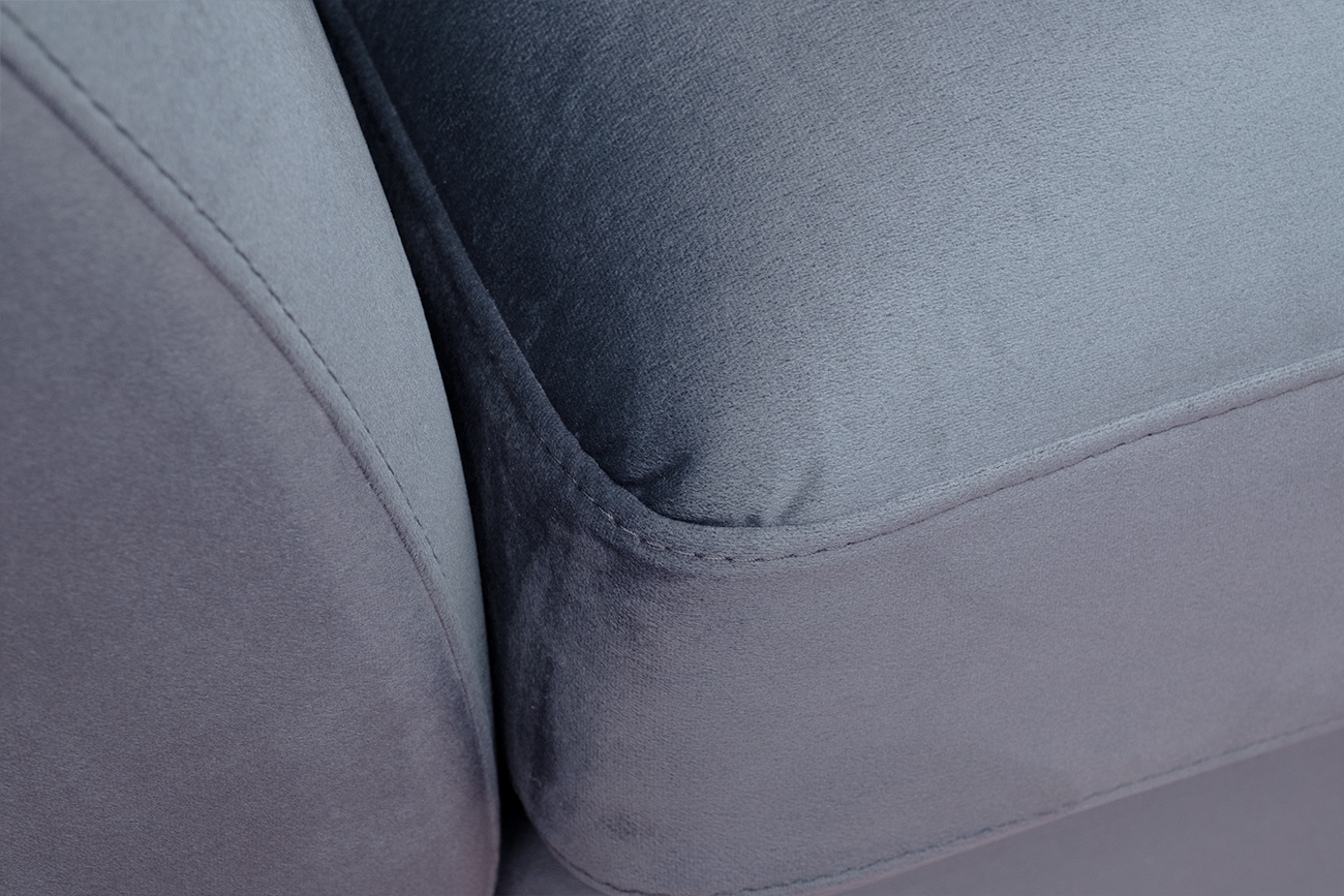 Диван Аннет(Annette) трехместный без мех,велюр сапфир Colt1006/хром 250*100*95_s2 4