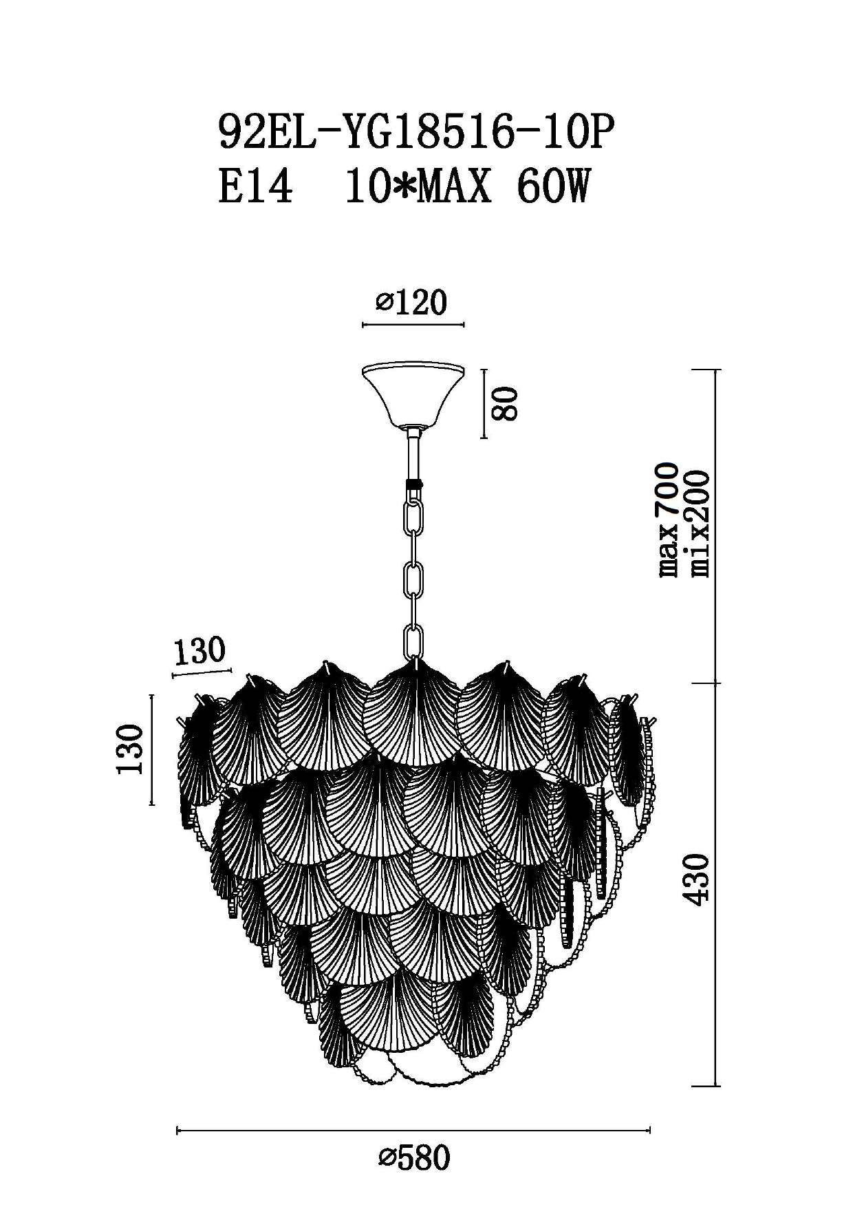 92EL-YG18516-10P Люстра латунь D.58*H.43см_s2 3