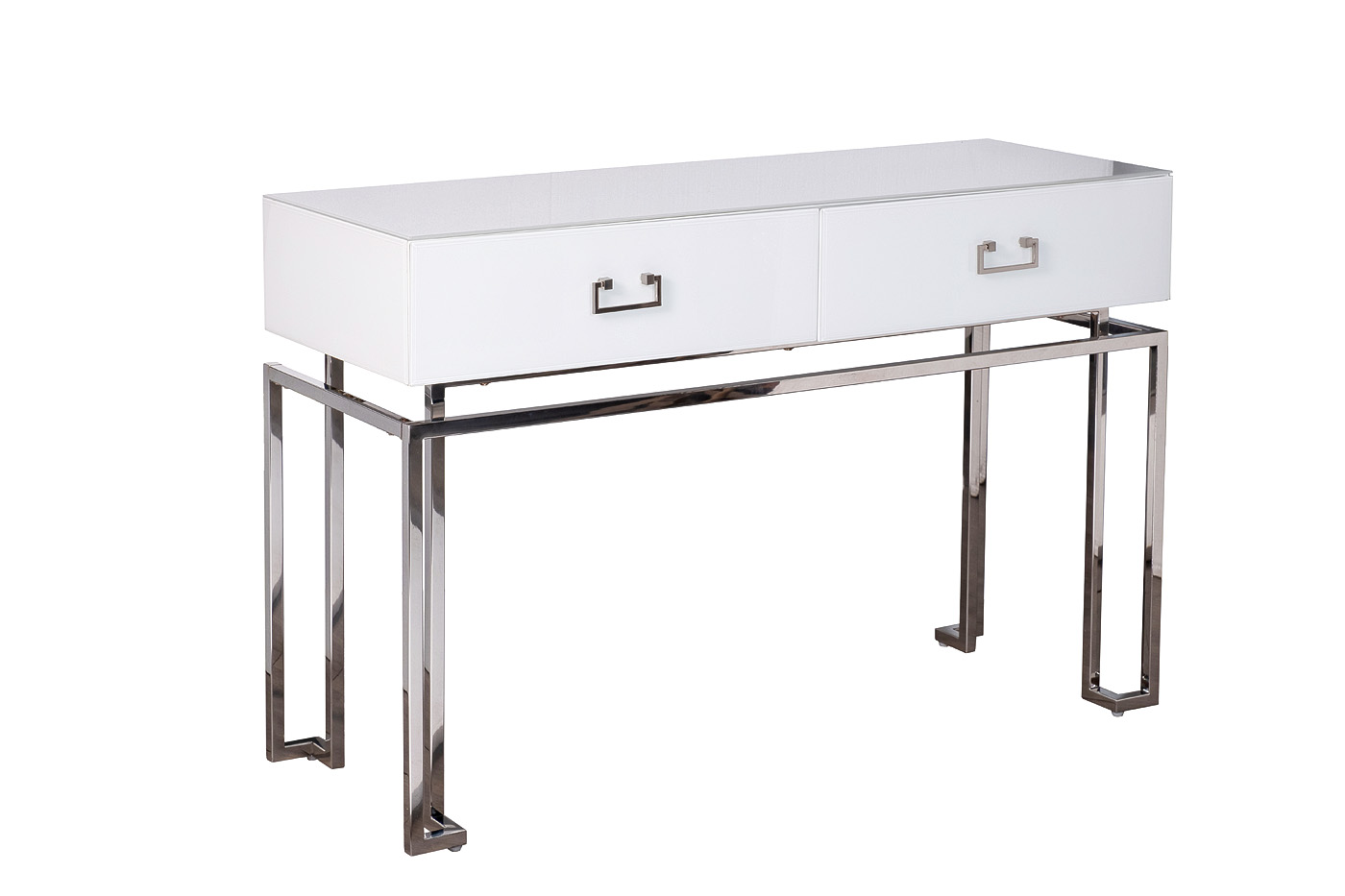 KFG070-NI Консоль 2 ящика белая/хром  120*42*77см_s2 2