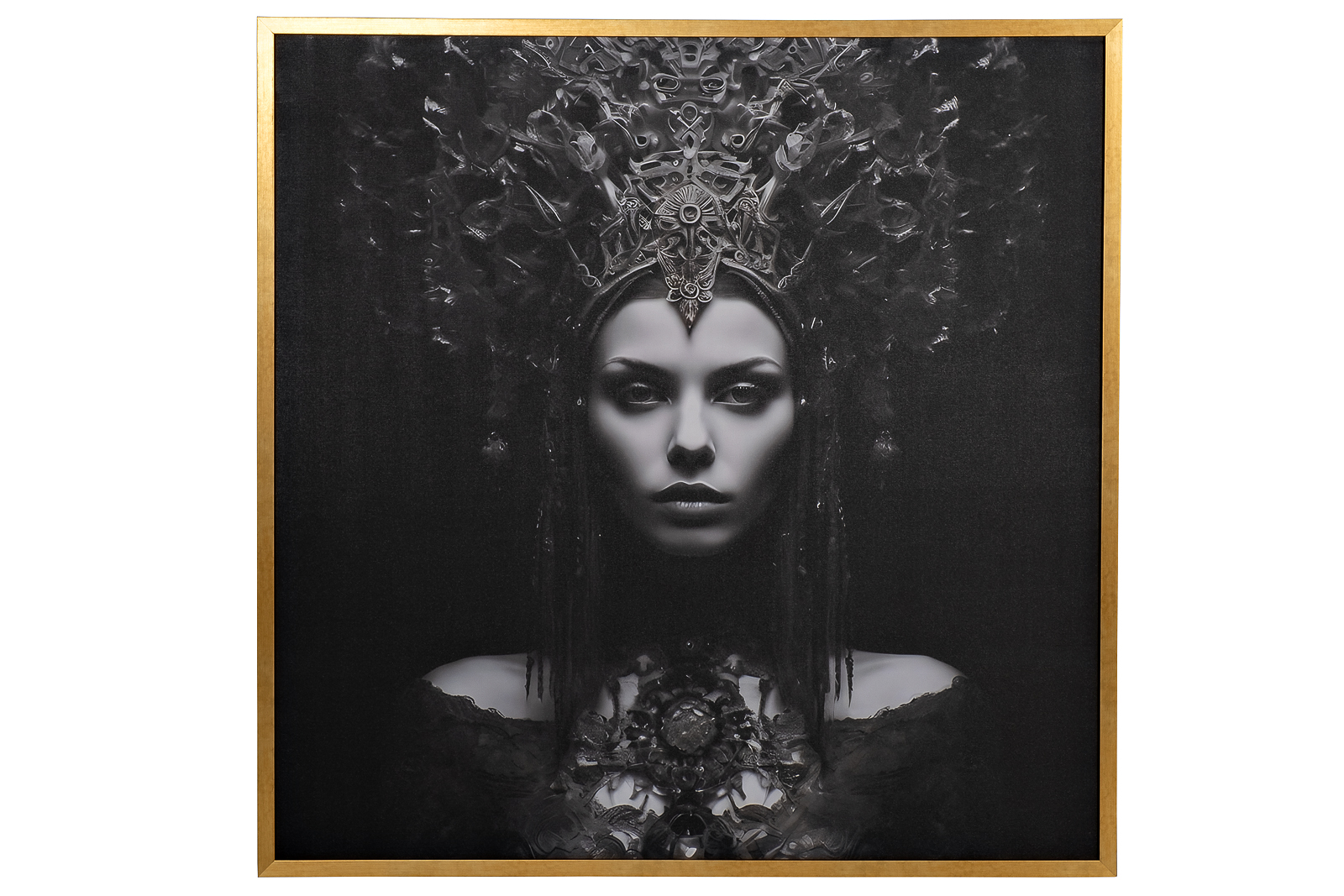 89VOR-Queen Холст «Царица/1» 100х100 см, багет пластик(зол)_s2 1