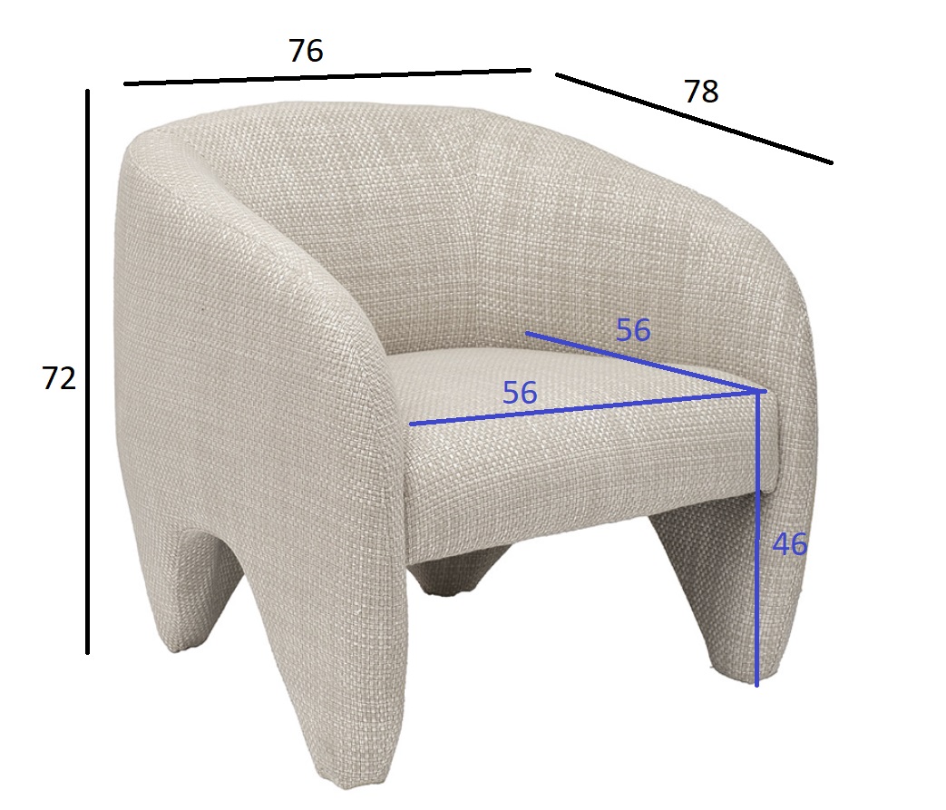 ZW-23081 Кресло Molveno белое 76*78*72см_s2 5