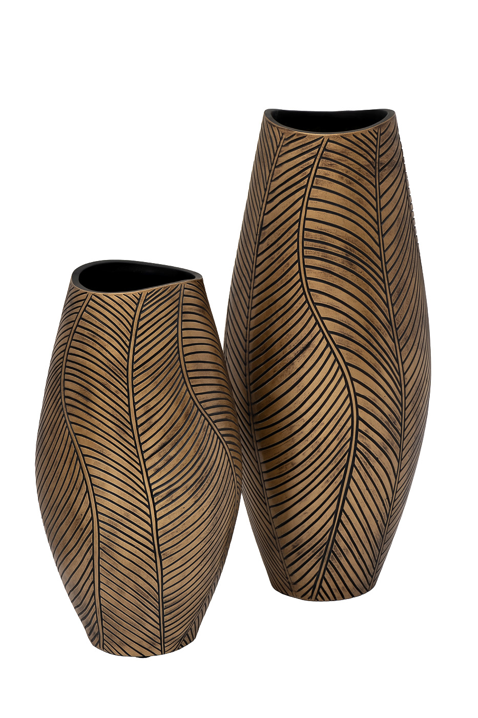 ZS2104-15 Кашпо коричневое с золотом d22*40см_s2 2