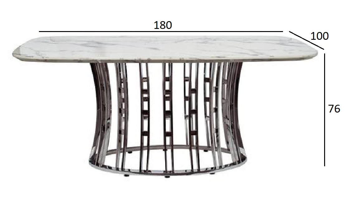 45EX-DT122-1 Стол обеденный светло-серый 180х100х76см (МДФ)_s2 4