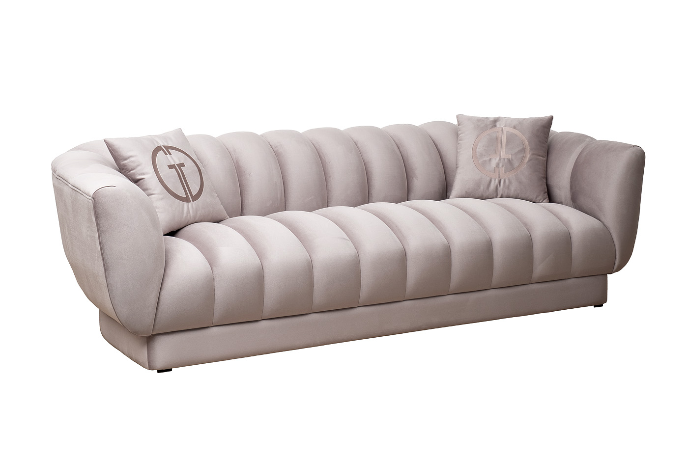 Диван Фабио(Fabio) трехместный велюр бежевый Colt1001-SERROS 239*95*72см, 2 подушки_s2 2