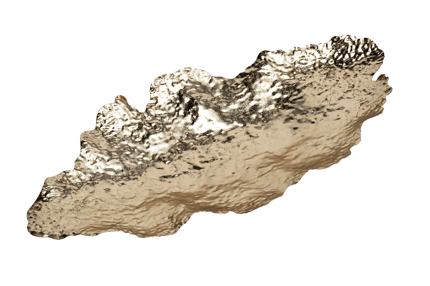 37SM-88010 Тарелка декоративная цвет золото 45,1*22,9*7см_s2 1