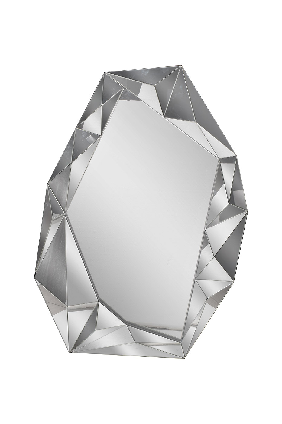 19-OA-9104 Зеркало абстрактное в объемн. зеркальной раме 90*60см_s2 1