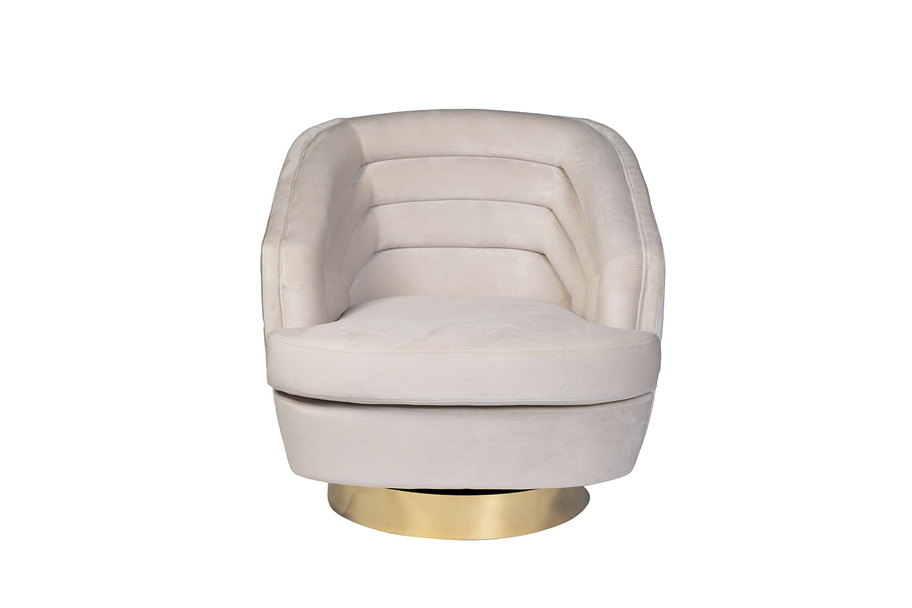 87YY-19388 CRE Кресло вращающееся, велюр кремовый 90*88*84см_s2 1