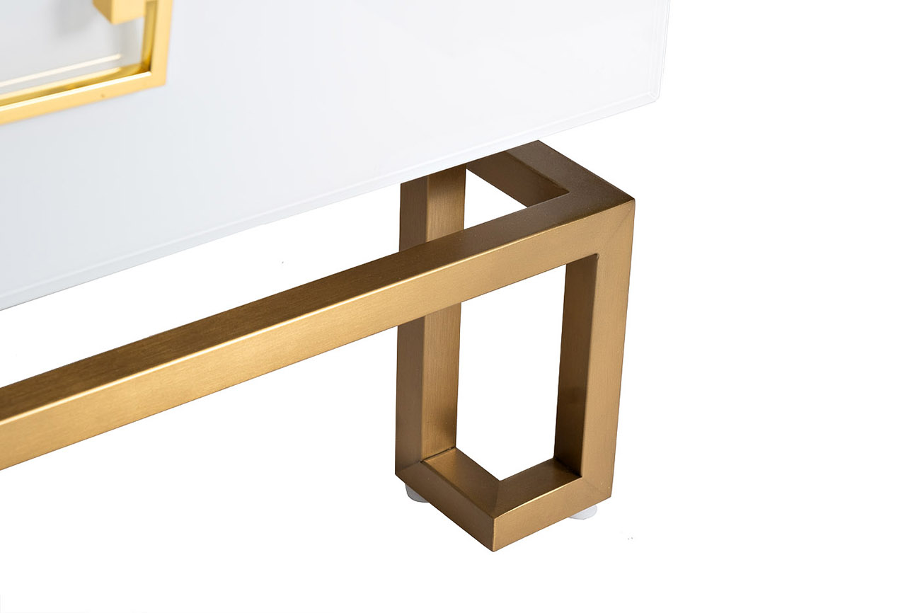 KFG085 Тумба 2 ящика белая/золото 55*40*58см_s2 6