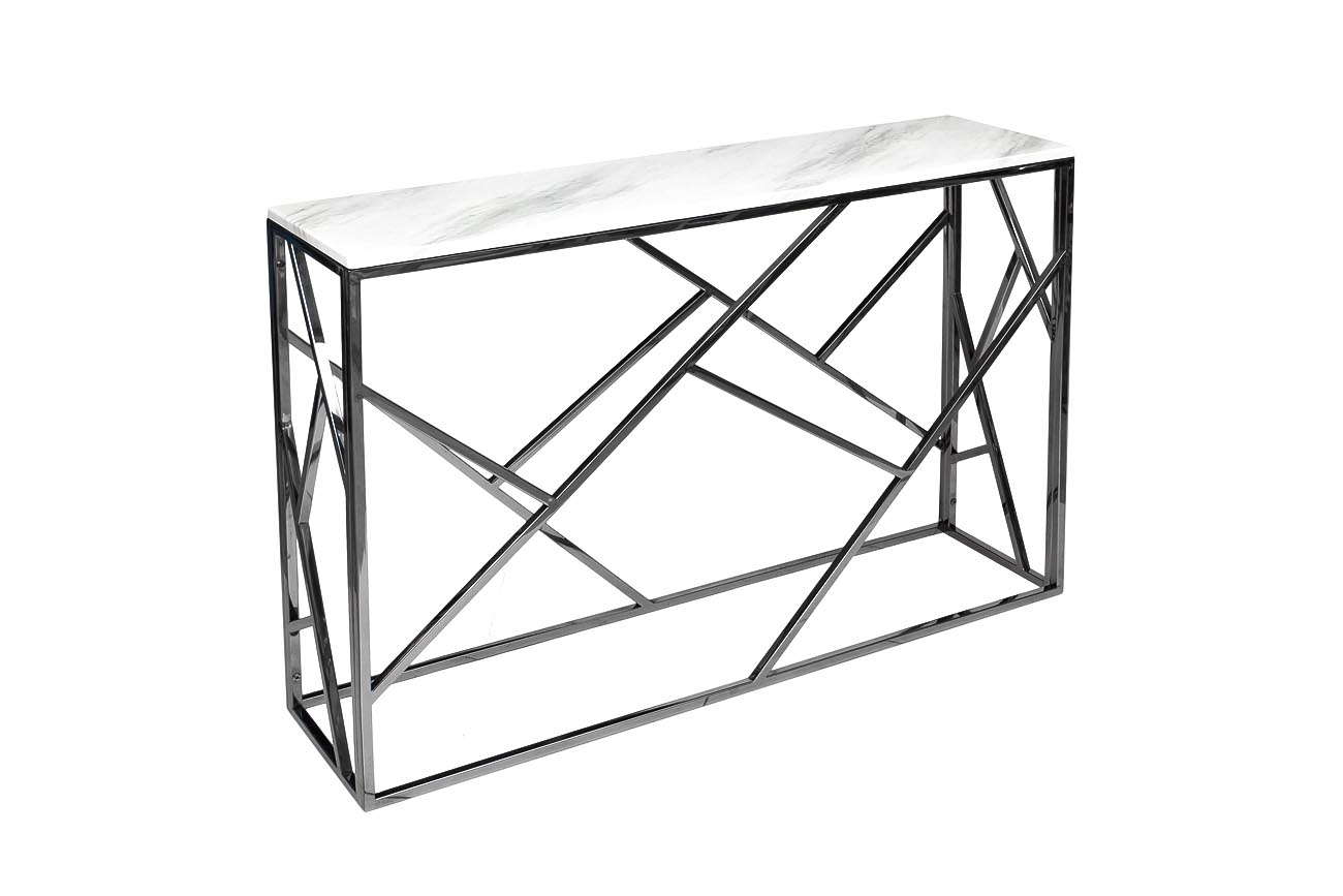 GY-CST2051214BLSM Консоль иск.мрамор/темн.хром 30*115*78см_s2 2