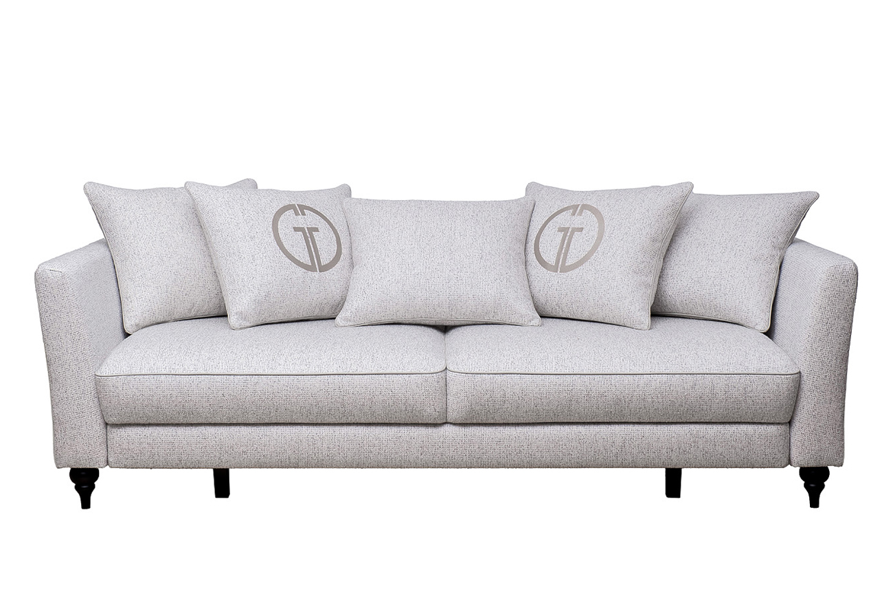 Диван Сорренто(Sorrento)(K) 230M трехм.раск c кантом,рогожка св.беж Santo1902-SECRU+Nev83 230*101*86_s2 1