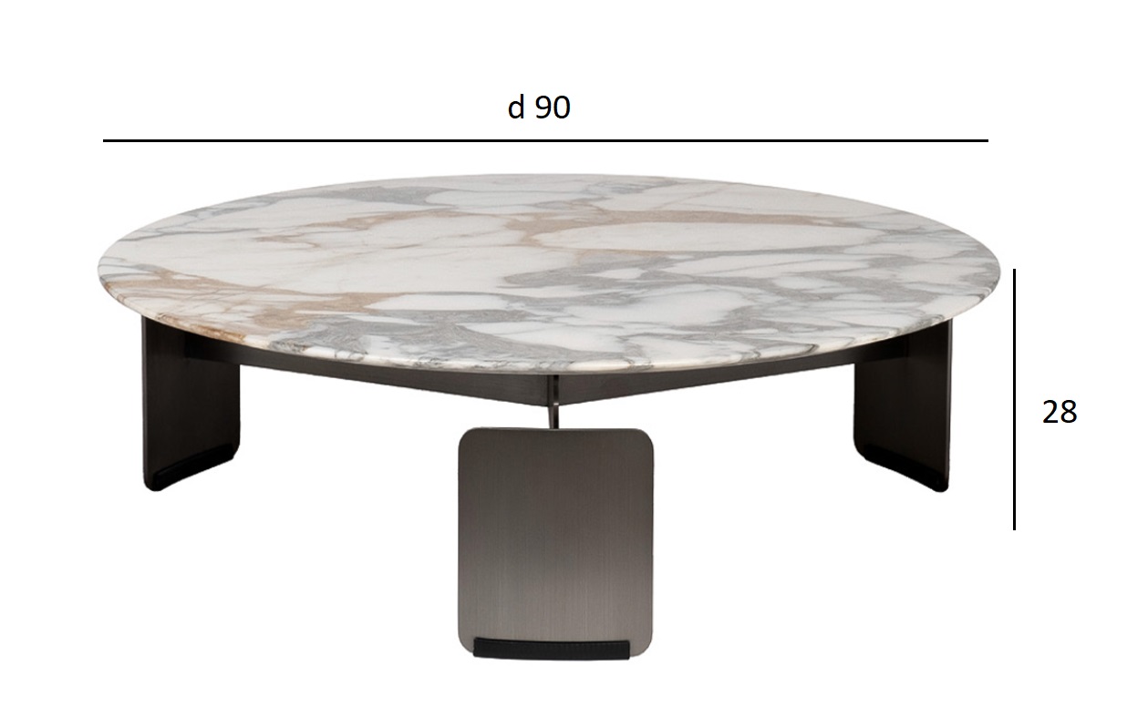 160KD-26500 Стол журнальный, мрамор Арабескато Корчия (Arabescato Corchia) d90*28см_s2 5