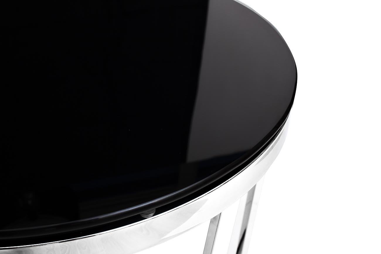 GY-ET7738 Стол журнальный черное стекло/хром d50*55см_s2 2