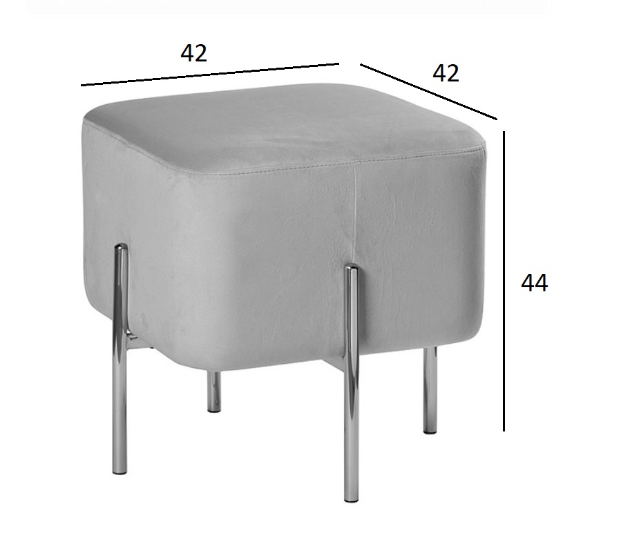 76AR-732BAN-CHERN Банкетка велюр черный/золото 42*42*44см_s2 5