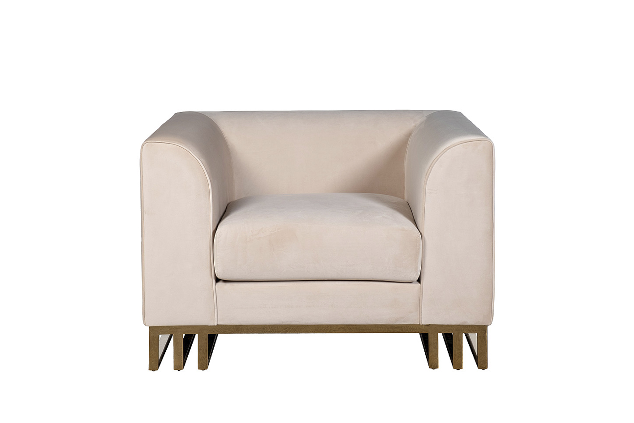 102AN-20491 Кресло Люцерн (Lucerne)  велюр бежевое 110*86*75см_s2 1