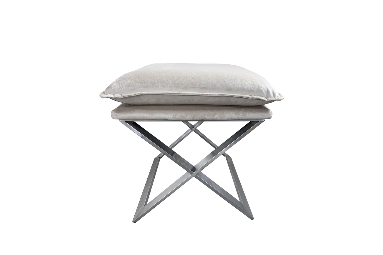 N-OT-188 BG SL Банкетка велюр бежевый/хром 47*45*46см_s2 2