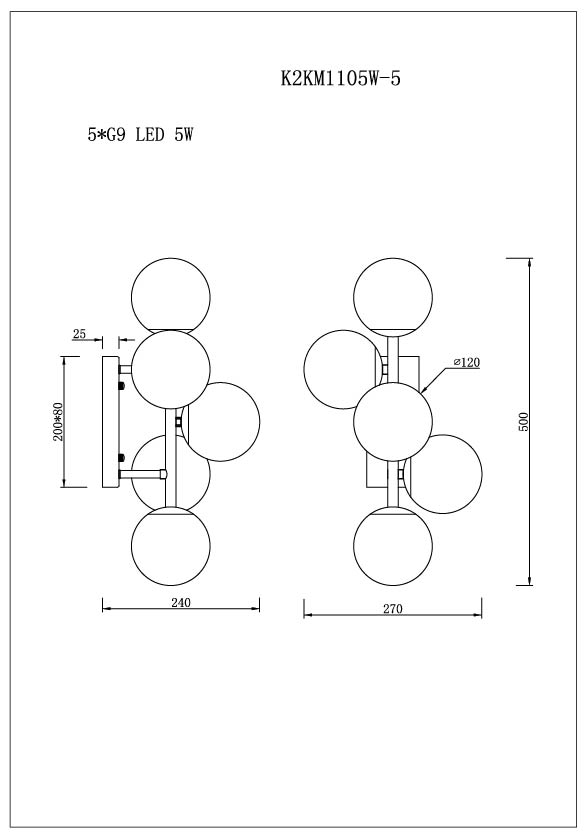K2KM1105W-5 Бра L27*W24*H50см_s2 3