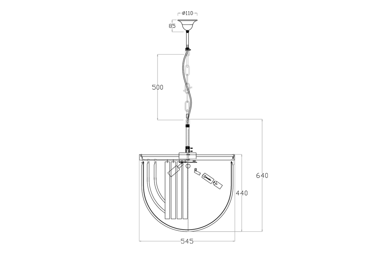 20MD3279-6 Светильник потолочный стекло/серебро d54*64см_s2 3