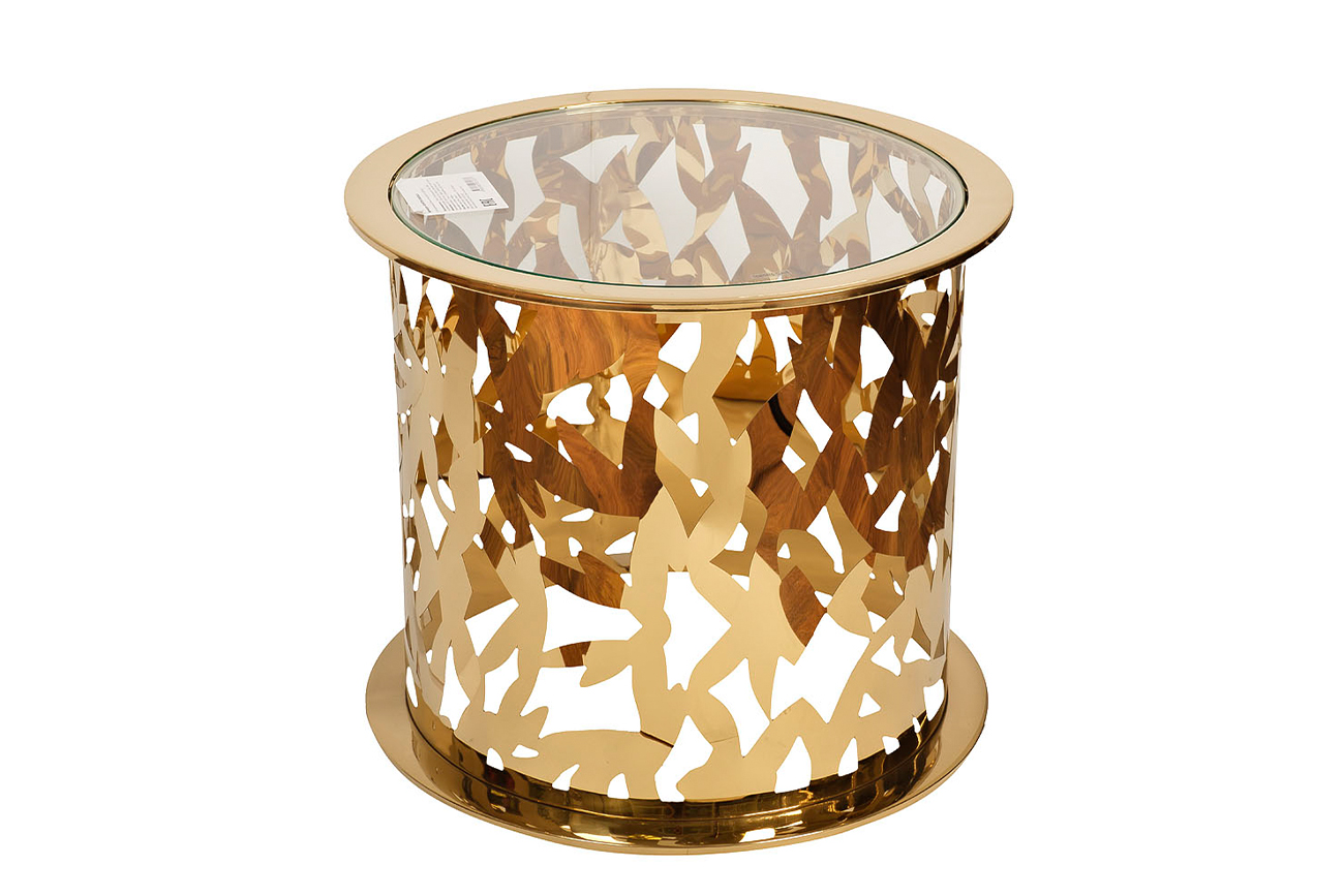 GY-ET8158GOLD Стол журнальный стекло прозр/золото d58*50см_s2 1