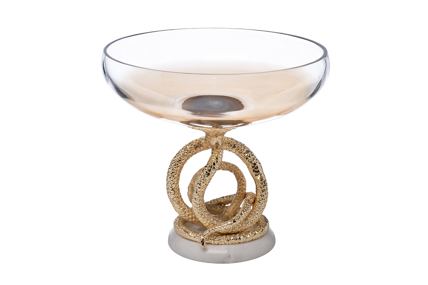 69-321002 Чаша декорат.«Змейка (Serpente)» стекло, мет.зол. 27*27*28,5 см_s2 1