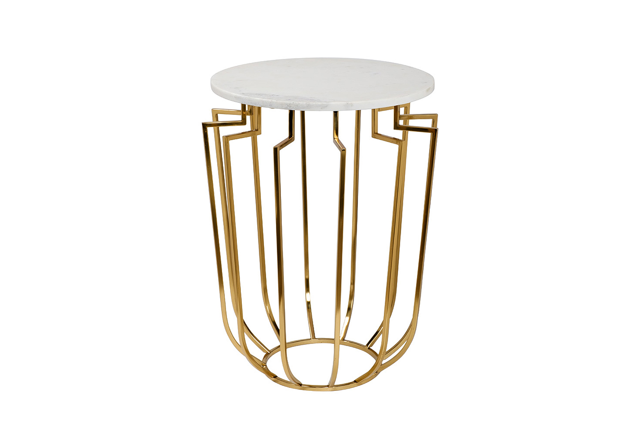 79MAL-7072 Стол журнальный с мраморной столешницей d47*60см_s2 1