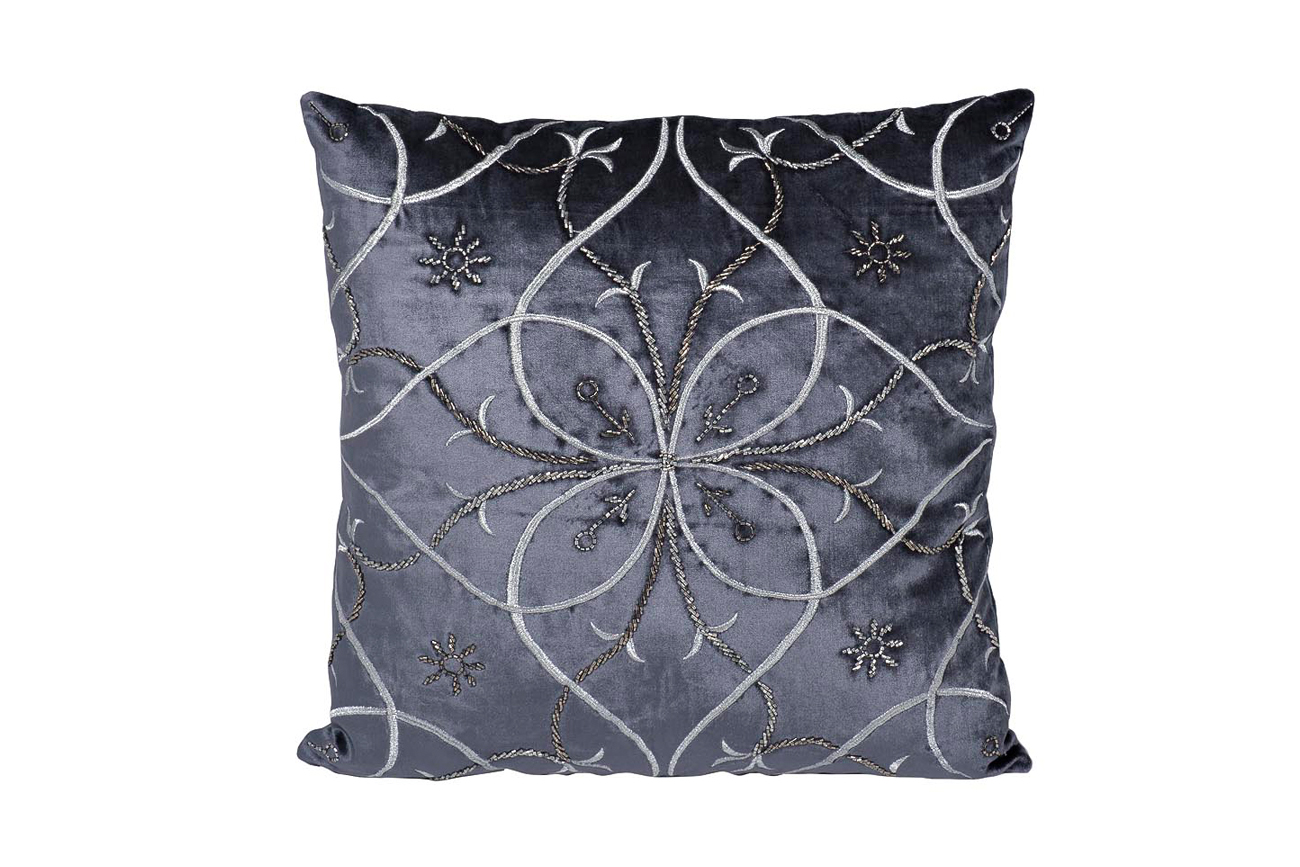 70SW-28070 Подушка с вышивкой «Узор» синий 45*45см_s2 1