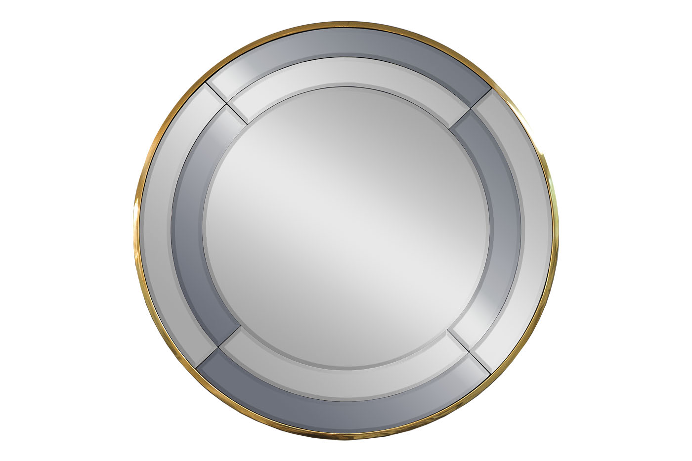 KFG091 Зеркало в двухцветной зеркальной раме/золото d91см_s2 1