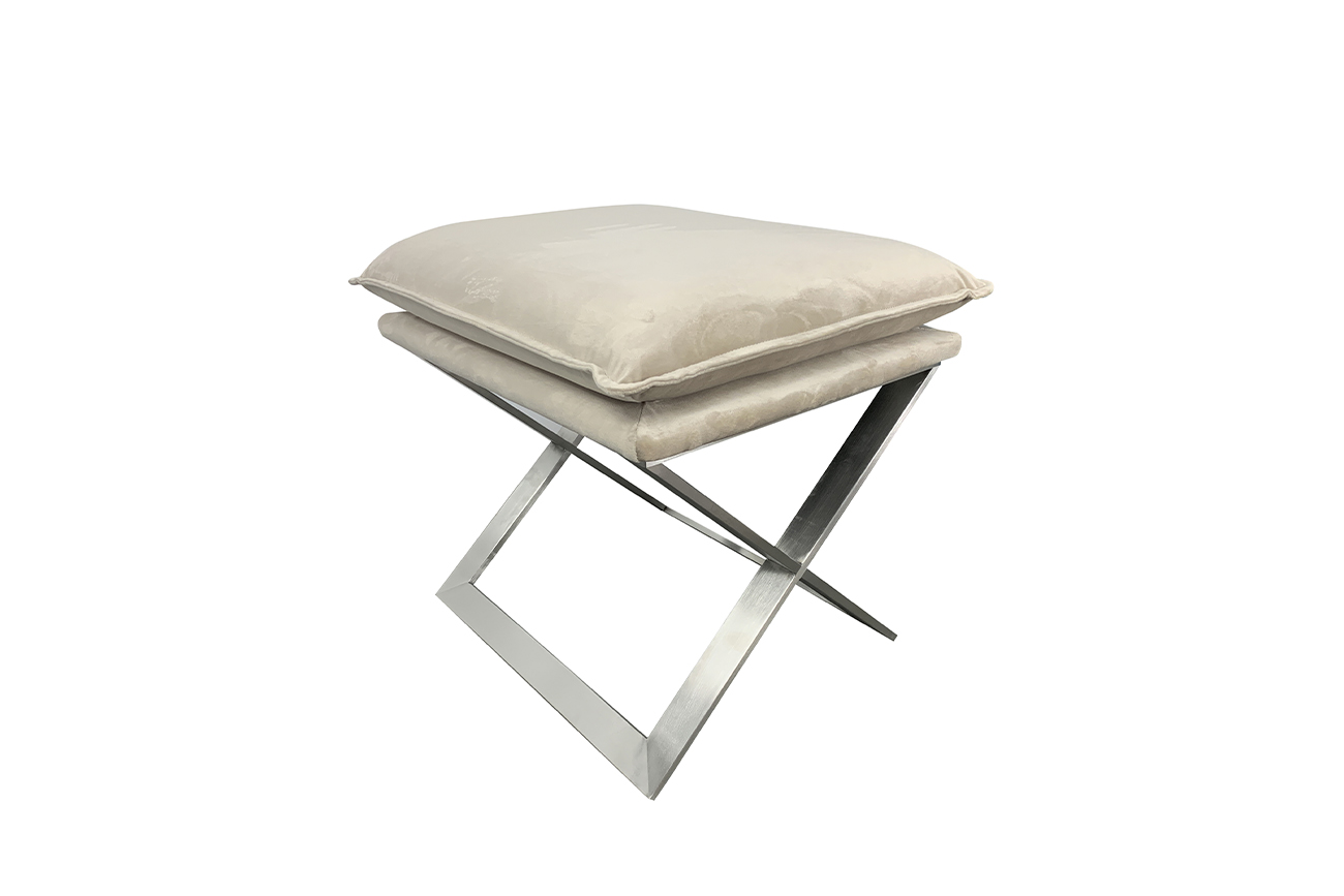 N-OT-188 BG SL Банкетка велюр бежевый/хром 47*45*46см_s2 3