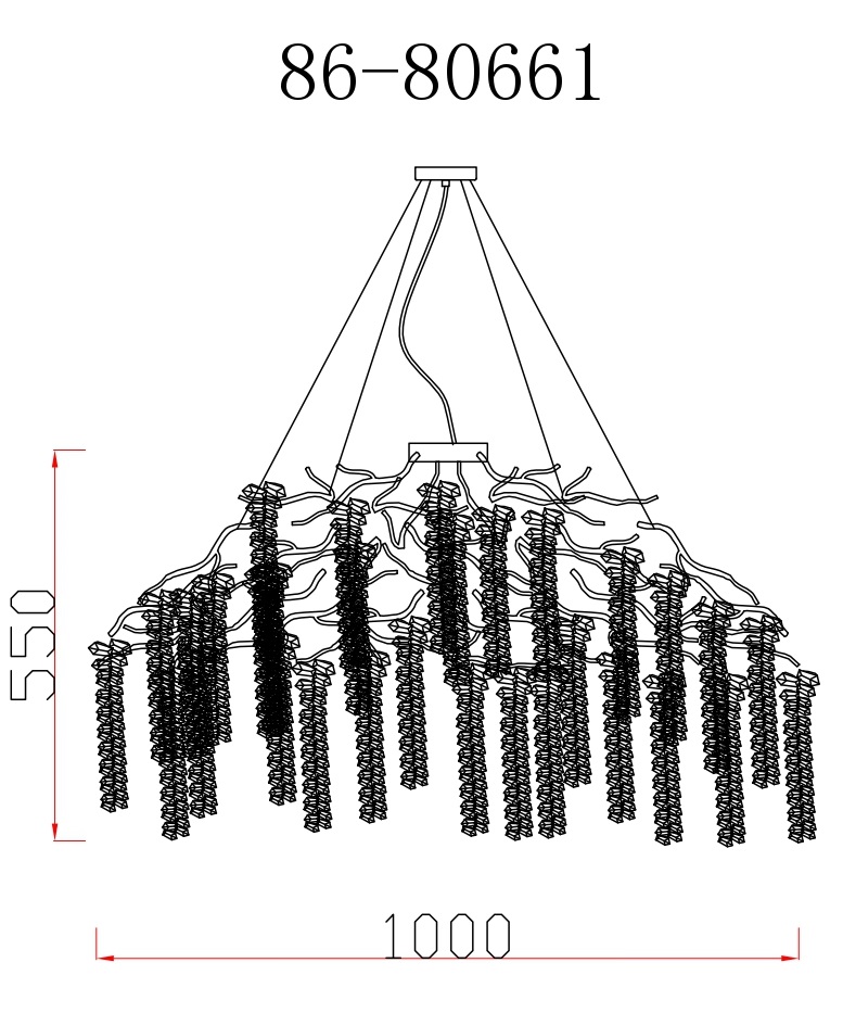 86-80661 Люстра d.100*45 см, металл цвет золото_s2 4