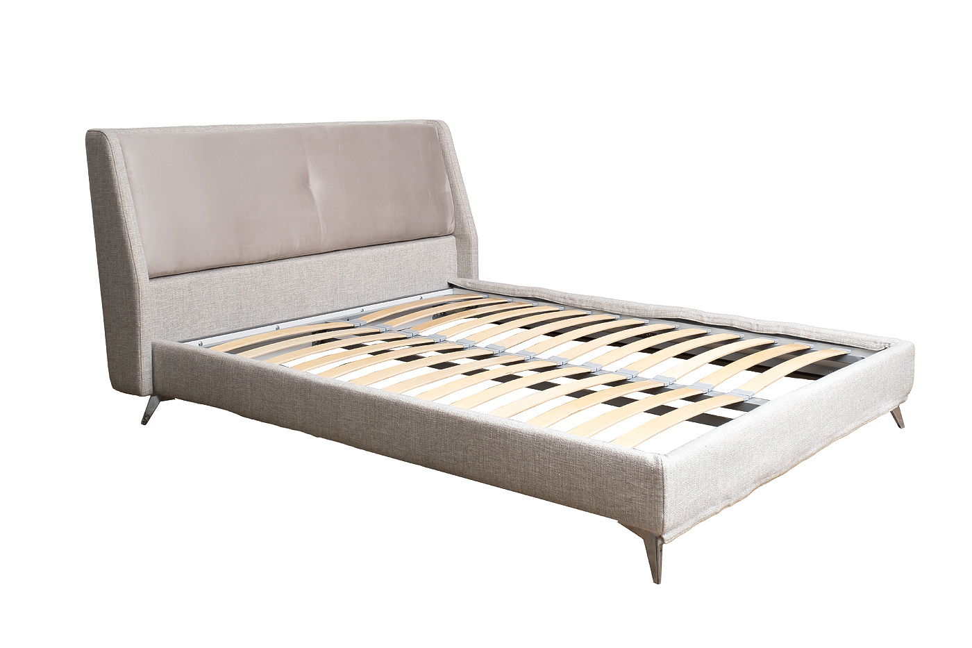 Кровать Michelle без под.мех. серый Norton SER+Mocka43 183*230*99см_s2 2