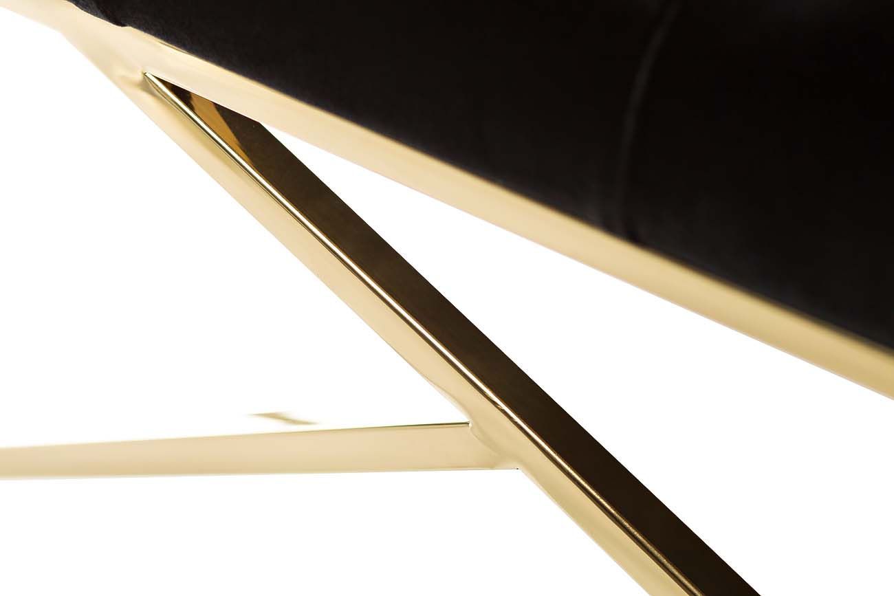 GY-BEN7835GOLD-BL Банкетка велюр черный/золото 110*42*46см_s2 4