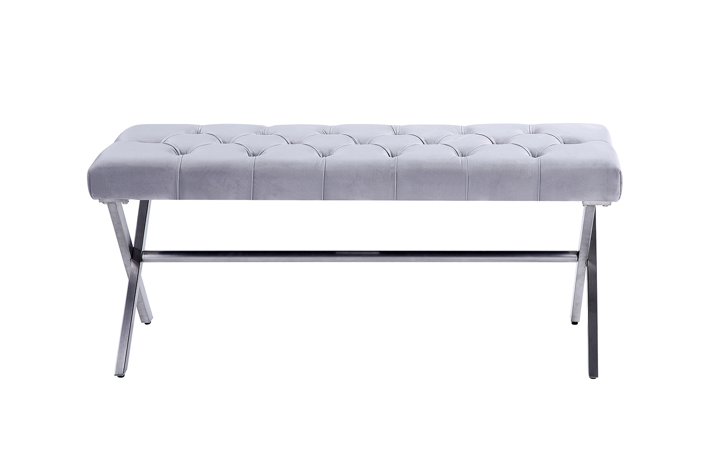 N-2133BANK-SER Банкетка велюр серый 110*42*45см_s2 1