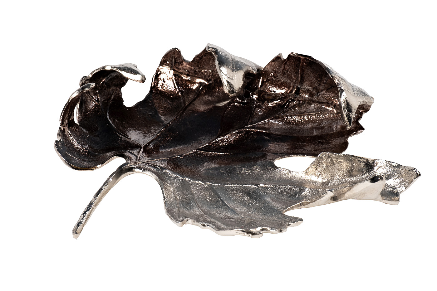 71PN-2968 Блюдо декорат. металл. «Лист» хром 29*27*6см_s2 1