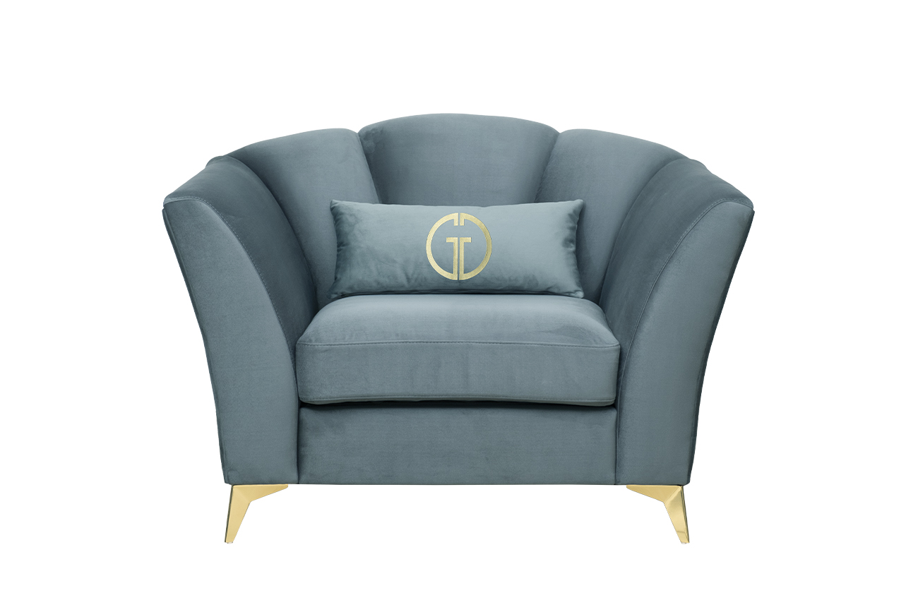 Кресло Аннет(Annette) велюр бирюзовый Colt1004 130*100*92см_s2 1