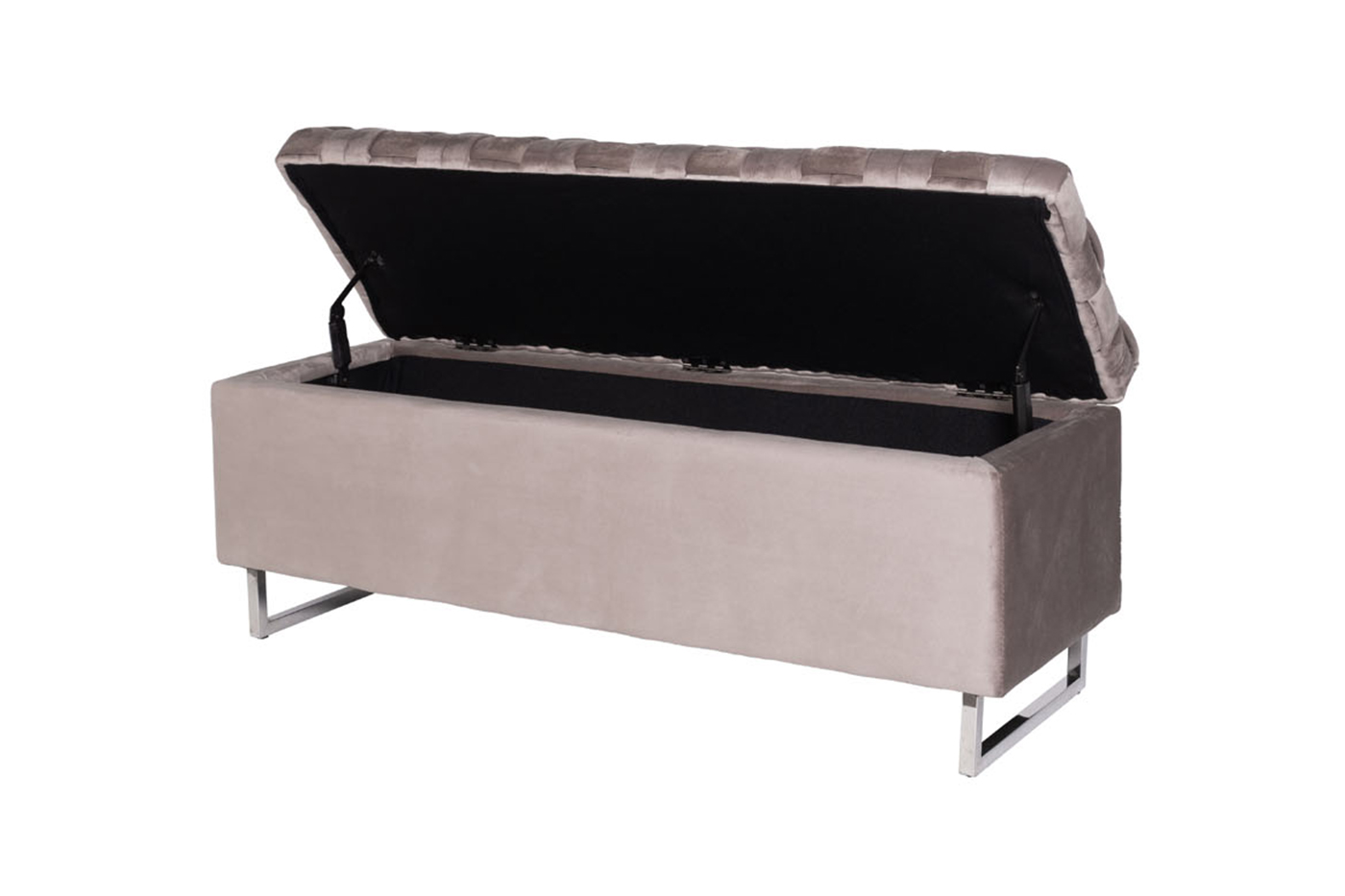 N-BANK-195-S BEG Банкетка велюр серо-беж. 120*40*46см для хранения_s2 3